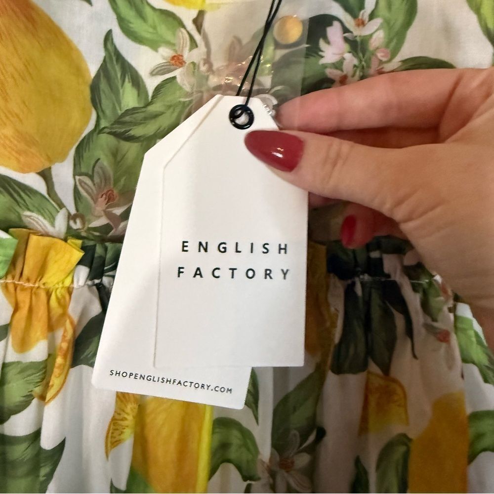 English Factory Lemon Print Mini Dress NWT - Picture 5 of 8